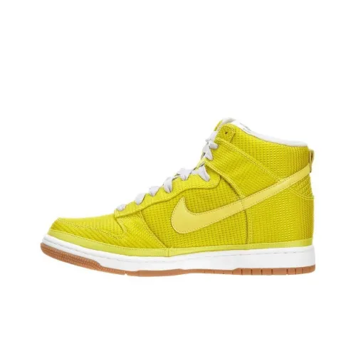 Nike Dunk Амортизация Износостойкие Высокие Кроссовки для Скейтбординга Унисекс Желтые