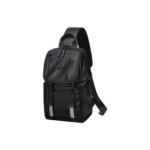 GOLF Ткань Сумка через плечо Сумка на плечо Сумка Sling Стандартная Мужская Черный Белый и Черный