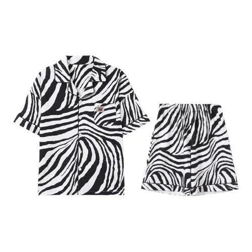 Сон Студенты' Спальня Домашний Комплект Пижамы Мужской Летний Черный Белый Зебра С принтом