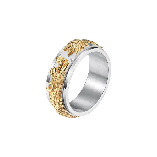 Кольцо ENFANTIN из титанового стального сплава золотого серебристого цвета унисекс