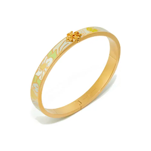 TORY BURCH 18К золото покрытие латунь эмаль кристалл браслеты унисекс золото