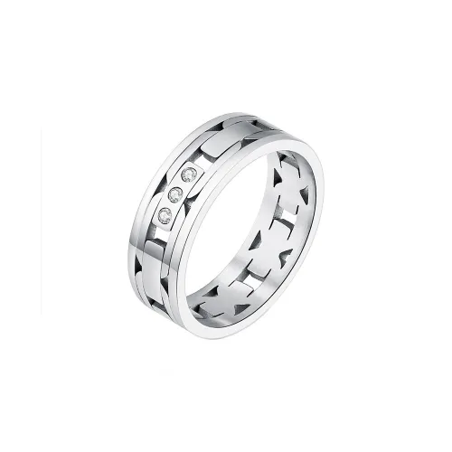 FOREVER MELODY Кольца из титанового стального сплава Мужские Серебряные