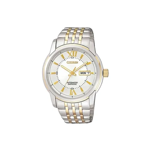 CITIZEN Автоматический Механический Механизм Нержавеющая Сталь Ремешок Часы 43,7 мм Мужские Часы Белый Циферблат