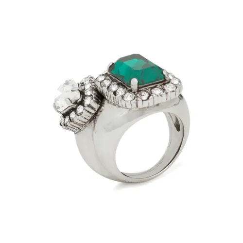 SAINT LAURENT Кольца из искусственного кристалла женские серебряные