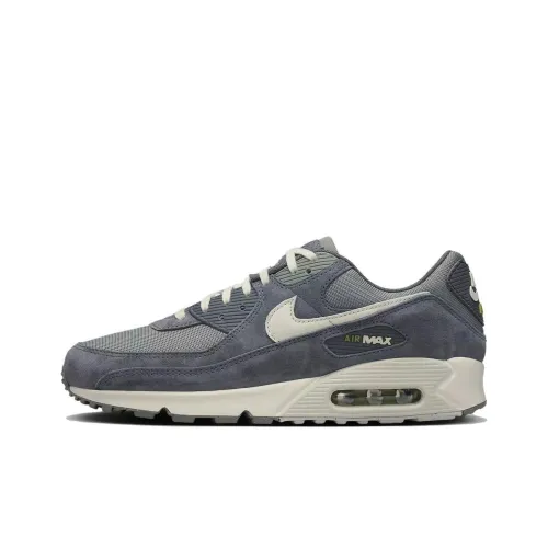 Nike Air Max 90 Амортизация устойчивость к истиранию дышащий низкий топ беговые кроссовки мужской серый синий