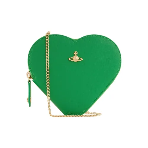Vivienne Westwood Полиэстер Хлопковая Смешанная Сердце-Формированная Сумка Сумка через плечо Женская Ярко-Зеленая