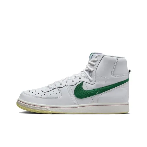 Nike Terminator Высокие Аbrasion-Resistant Дышащие Высокие Кроссовки для Скейтбординга Мужские Белые Зеленые