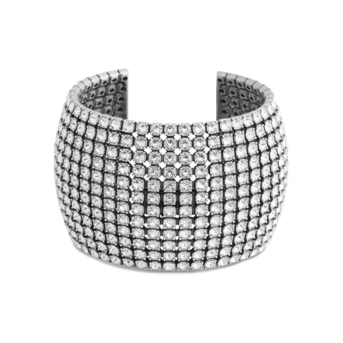 Balenciaga Латунь Стекло Стразы Браслеты Женские Серебристый