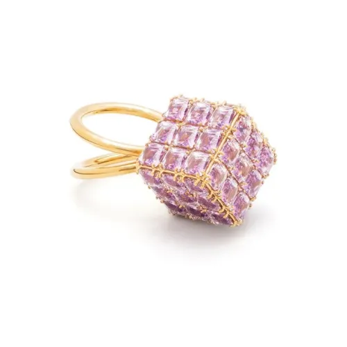 Swarovski Латунь Стекло Кольца Женские Розовый