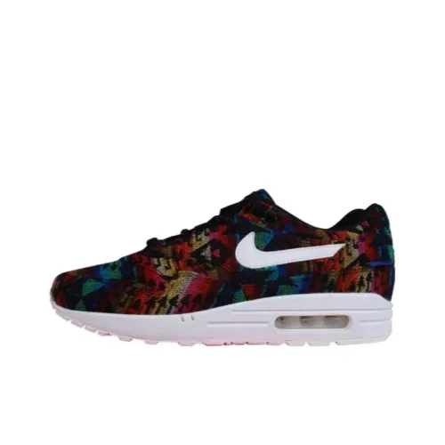 Nike Air Max 1 Амортизация Износостойкие Низкие Кроссовки для Бега Унисекс Красный Синий Черный