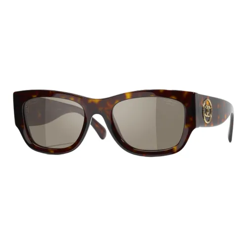 CHANEL Квадратные Солнцезащитные Очки Унисекс Черепаховый