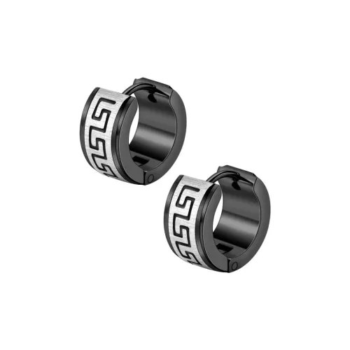 FOREVER MELODY Серьги из титанового стального сплава Мужские Золото Серебро Черный