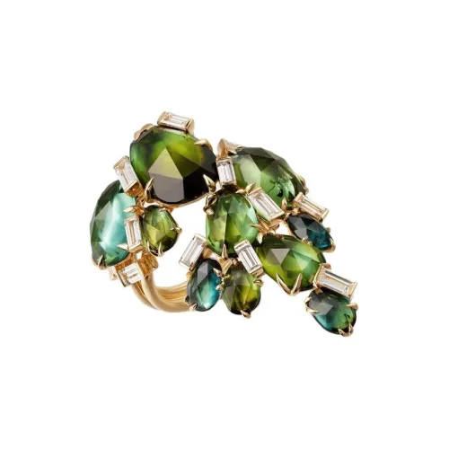 Кольца из 18К золота Cartier турмалин алмазы унисекс зеленый