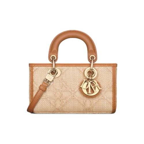 DIOR LADY D Joy Raffia Fiber Кожа Сумка через плечо Сумка Extra Mini Женская Natural