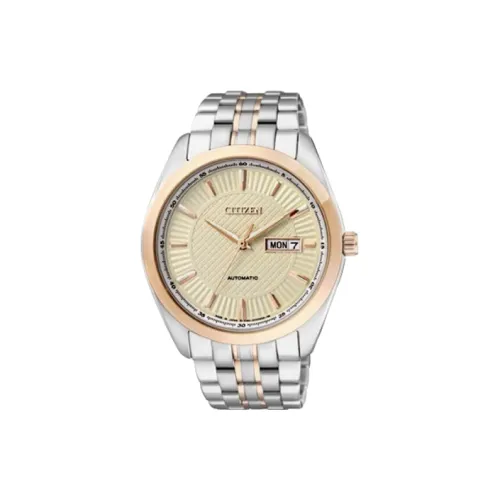 CITIZEN Автоматический Механический Механизм Нержавеющая Сталь Ремешок Часы 45 мм Мужские Часы Желтый Циферблат Часов