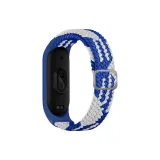 Пряжка в форме R, ткань вязаная, одиночный круг - синий и белый, интервалы.