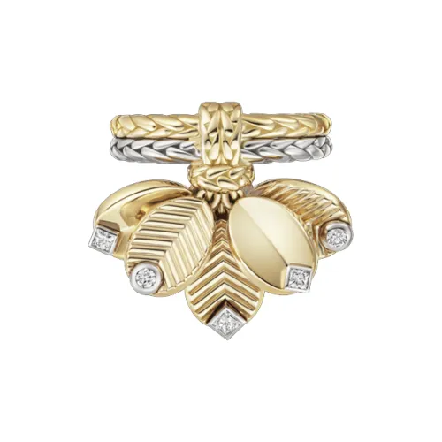 Cartier Кольцо Grain De Café, Бриллианты Желтое Золото, Белое Золото, Бриллианты