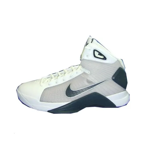 nike Hyperdunk Шок Абсорберы Противоскользящие Устойчивые к истиранию MID Топ Баскетбольные кроссовки Унисекс Черный Белый Серый