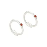 Южный Красный Агат Обожженный Белый Серебристый 1 пара