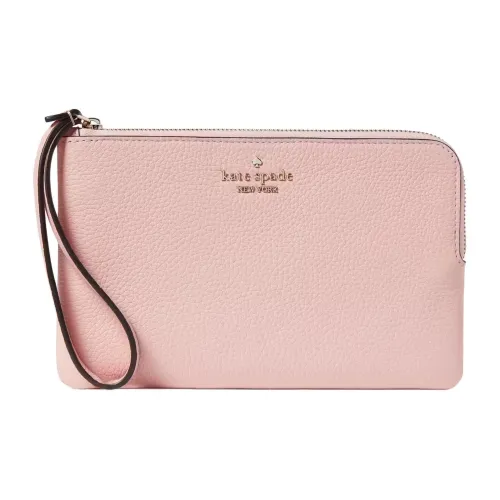 Kate Spade Leila Pebble Leather Clutch Medium Women's Rose Tea