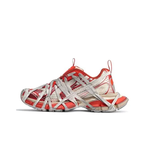 Balenciaga 3XL 24SS Кружево Вверх Позиционирование стиля Низкий Топ Толстая Подошва Кроссовки Женские Красный