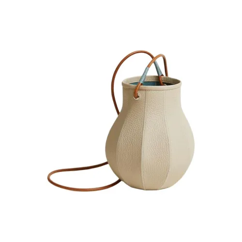 HERMES Taurillon Телячья кожа Сумка через плечо Женская Серый Бежевый