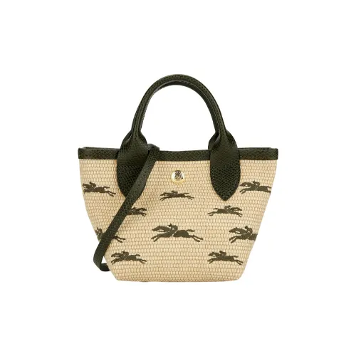 LONGCHAMP Le Panier Pliage Солома Текстура Холст Сумка через плечо Сумка Женская Хаки