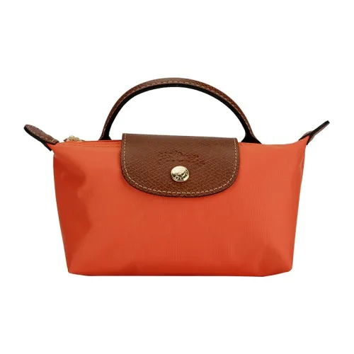 LONGCHAMP Сумка-пельмени из ткани и коровьей кожи унисекс оранжевая