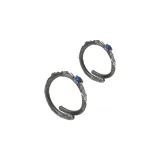 Лапис Лазурий, состаривание, серебряный, 1 пара