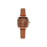 Ремень Розовый, корпус Коричневый, циферблат Коричневый, ремешок Коричневый