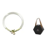 Светло-зеленый браслет с ландышем + эксклюзивная черная золотая подарочная коробка