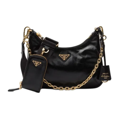 PRADA RE Edition Кожа Сумка через плечо Сумка на плечо Женская Черная