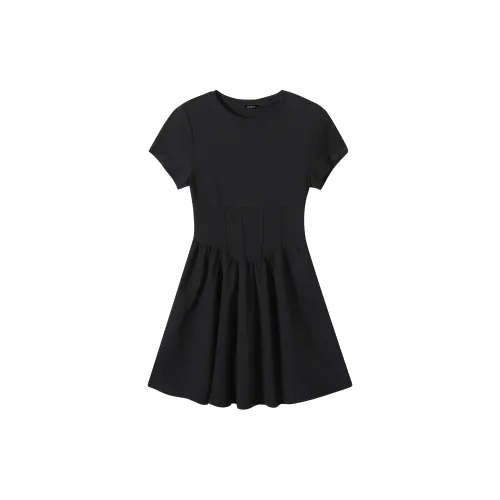 Pa33word Короткий рукав Платье Женское Черное