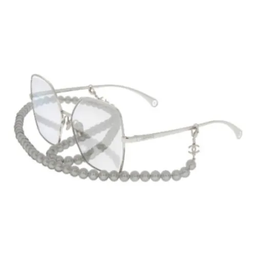 CHANEL Нерегулярная форма Оправы для очков Женские Серебряные