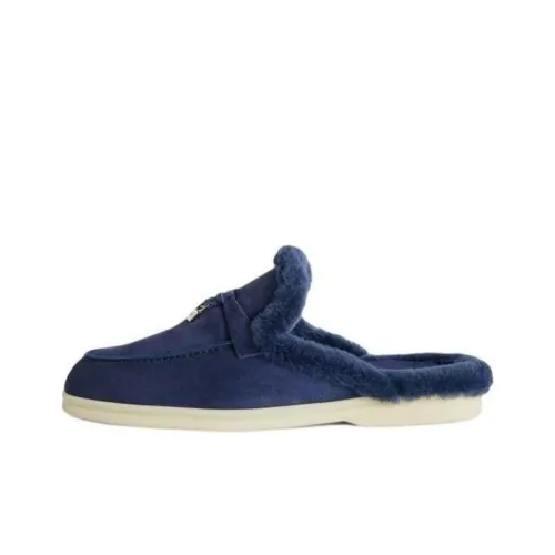 Loro Piana Домашние тапочки с резиновым покрытием женские синие