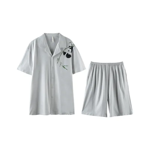 Q'NIANMA Пижамный комплект Мужской Звездный Серый