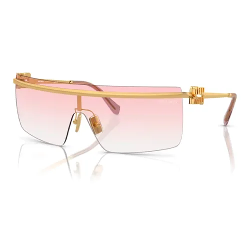 MIU MIU Металл Нерегулярная форма Солнцезащитные очки Женские Золото