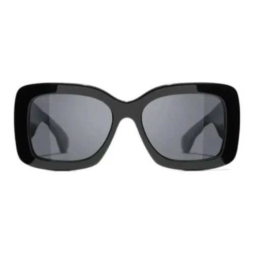 CHANEL Нерегулярная форма Солнцезащитные очки Женские Черный