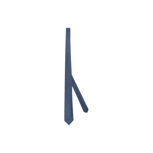HERMES Fasone H Шелковые галстуки Синий Мужской