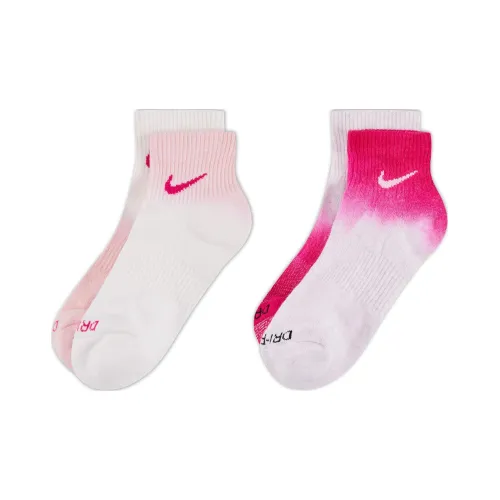 NIKE 2 шт Березовый вереск/Малиново-красный/Средний мягкий розовый/Белый цвет вершины/Средний мягкий розовый/Малиново-красный Унисекс Носки