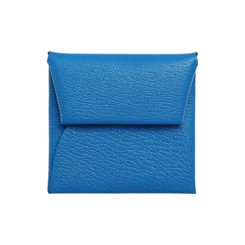 HERMES Bastia Mysore Шевро Картхолдер Монетница Женская Sambal Синий Мятно-зеленый