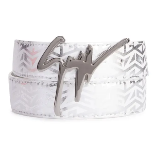 Giuseppe Zanotti GZ Значок Украшение Плавная Застежка Ремень Мужской Серебряный