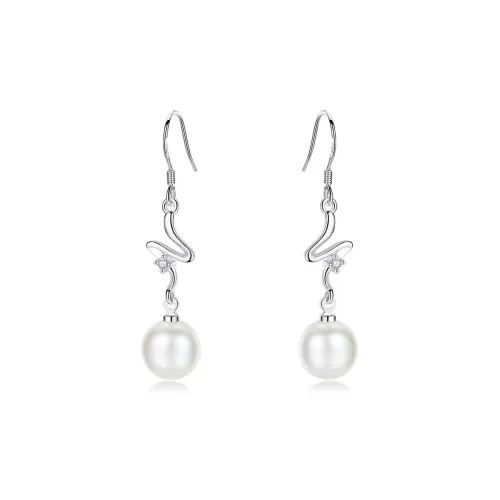 UTD 925 Серебро Жемчуг Кубический цирконий Серьги Женские
