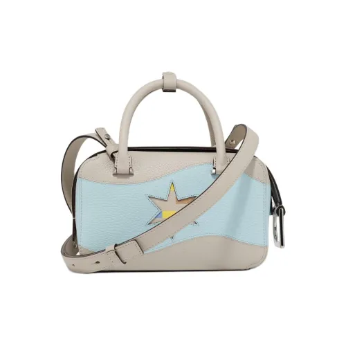 Delvau Casper Коллаборация Cool Bo Телячья кожа Сумка через плечо Сумка Мини Женская Серый Светло-синий