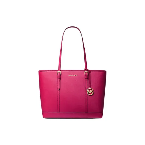 MICHAEL KORS Jet Set Кожа Тоут Сумка Сумка для покупок Сумка на плечо Сумка Большая Женская Электрическая Розовая