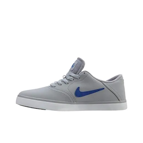 Nike SB Check NB Амортизация Износостойкие Низкие Скейтборд Кроссовки Унисекс Серый Синий