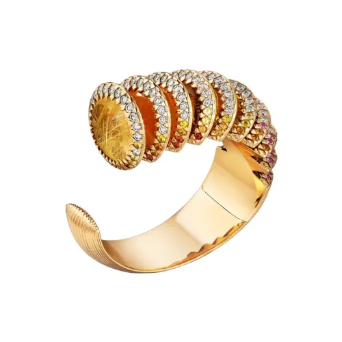 Cartier 18K Розовое золото Халцедон Кристалл Опал Рутилированный кварц Спессартитовый гранат Бриллиантовые браслеты Женские