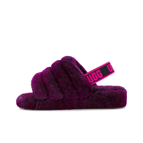 UGG FLUFF YEAH Тапочки Женские Черный Фиолетовый