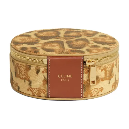 CELINE Холст Телячья кожа Хлопок Хранение Сумка Женская Леопардовый Печатный