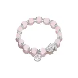 Браслет с бусинами из розового кристалла